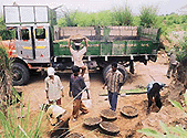 Illegal mining in the Saketri riverbed in progress near Panchkula.  