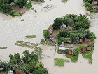 A aerial  view of the damage caused to crops and communication network in Assam. 
