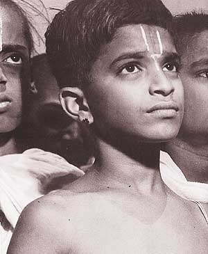 Young boy at a Vaishnavite ashrama