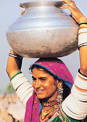 A woman selling cows milk