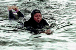 Swimming across a water reservoir