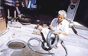 Their tools are expensive and their earnings meagre, but life on highway can be tough if such puncturewalas are not there.