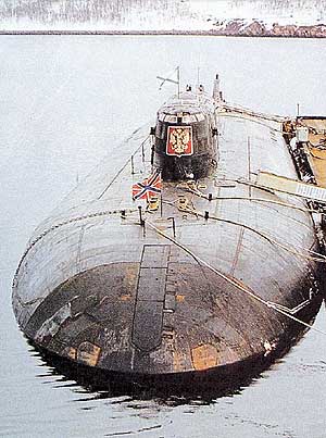 The Russian submarine, Kursk, which sank in the Barents Sea