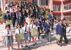 Students from different parts of the country at the Regional Round Square Conference in Vivek High School, Chandigarh, on Monday. Tribune photo by Pankaj Sharma
