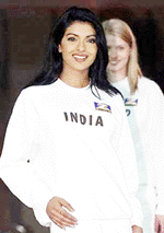 Miss India, Priyanka Chopra, parades at the Miss World photo-call at the Millennium Dome in London on Wednesday.
