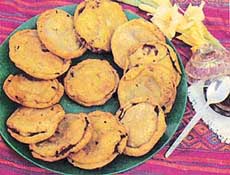 Layered arbi mathris make a delightful snack