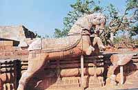 One of  war-horses at the temple