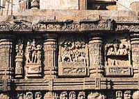 Sculptures of myriad images on the temple facades