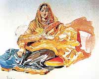 Shahzada begum, a woman of rank, by William Simpson, c. 1860