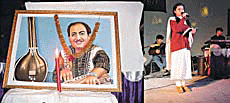 A participant performs at Rafi Memorial Nite in Nehru Siddhant Kendra, Ludhiana, on Sunday.