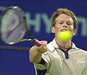 South Africa's Wayne Ferreira in action .