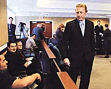 Former tennis star Boris Becker is seen inside a family court for a hearing on his divorce at the Miami-Dade family courthouse in Miami on Thursday.