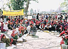 Van Gujjars attending a literacy fair held at Mohand