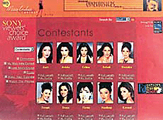 My Miss India contest on Sonys website.