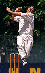 England's paceman Darren Gough