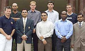 International cricket captains pose for a team picture in Melbourne on Monday.