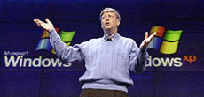 Microsoft Chairman Bill Gates addresses a news conference unveiling the company's newest operating system, Windows XP on Tuesday in Seattle.