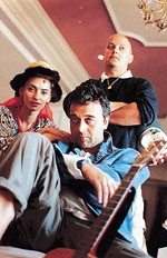 Sophiya Haque, Lucky Ali and Aditya Basu Bhattacharya on the sets of Avatar