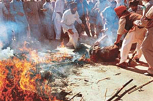 Agitating farmers 