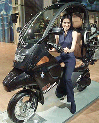 BMW's C1 executive scooter is shown for the first time in Thailand on the eve of the 22nd Bangkok International Motor Show on Friday. 