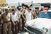Youth Congress activists wave black flags on the arrival of Mr Thakur at Chandigarh Railway Station on Wednesday.