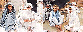 The wailing wife, father-in-law and (right) father, sister and other relatives of Balbir Singh, a mason of Tusse village, in Ludhiana.