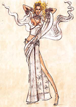 A sketch of the outfit designed by Rohit Bal for Anderson