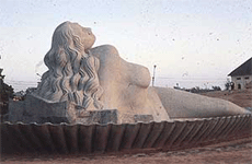 Sculpture of a mermaid near Shanmugham beach