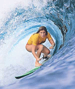 South African Heather Clark surfs to a fifth place finish in the Roxy Fiji Surf Jam on Fijis Tavarua Island on Thursday.