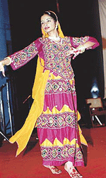 A student performs a dance at the annual function Jashn-e-Baharan at Pal Auditorium of Punjab Agriculture University in Ludhiana on Saturday.