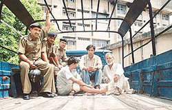 Three of the accused in Balinder murder case being whisked away to the Sector 11 police station in Chandigarh on Wednesday.