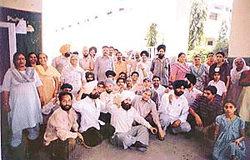 Parents of children studying in Satyawati Oswal Vidya Mandir Senior Secondary School, Millerganj, stage a dharna, demanding cut in various funds, in Ludhiana on Tuesday.