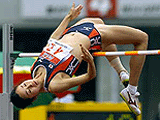 Miki Imai of Japan clears the 1.92-metre high bar to win the women's high jump final at the third East Asian Games in Osaka, western Japan, on Thursday. 
