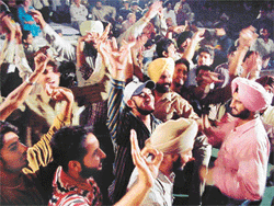 Ludhianvi girls and boys dance through the night.