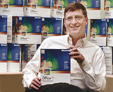 Bill Gates with the new software