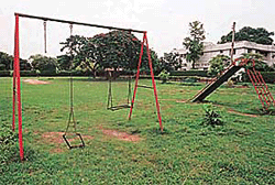 One of the broken swings in a park of Sector 4 of Chandigarh.