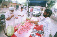 Even as the authorities have imposed a ban on the sale of cut fruit and exposed food items, the same are being sold unabated in Bathinda.