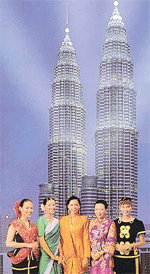 Malay, Chinese, Indian and other ethnic groups live in harmony in Malaysia.