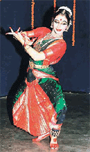 Nehi Chandhary performs Bharatnatyam at Pracheen Kala Kendra, Sector 35, Chandigarh on Monday.