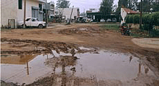 Waterlogging in summer on old Treasury Road in Ambala City.