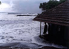 Rough sea in Ernakulam district.