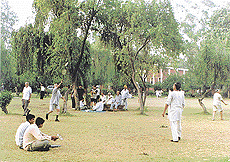 The oval ground in the Rakh Bag complex has poor maintenance.