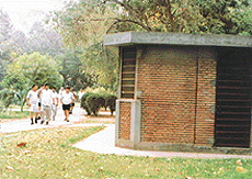 A toilet block constructed inside the complex, remains locked, barring the morning walkers from using this public utility.