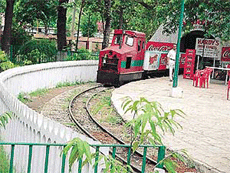 The old model train still chugs at the Rakh Bagh in Ludhiana.