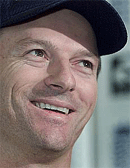 Australia's captain Stephen Waugh smiles during a press conference ahead of their match against Pakistan, at Trent Bridge cricket ground in Nottingham on Monday.