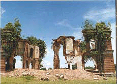 The Palace of Kumar Indrajitendra Narayan of the Cooch Behar Royal family near Cooch Behar airport is almost destroyed with virtually no effort to save this historical building.