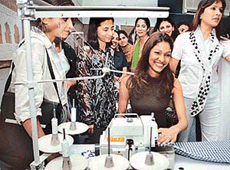 Nethra Raghuraman at the National Institute of Fashion Design in Chandigarh on Saturday.