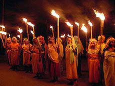 Manipuri women protesting in the streets of Imphal on Thursday night defying curfew. 