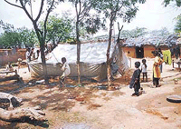 A portion of the village in the Bhati Mines area where Pakistani families are residing.