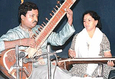 Dhrubajyoti Chakraborty performs on the sitar at Pracheen Kala Kendra in Chandigarh on Tuesday. 